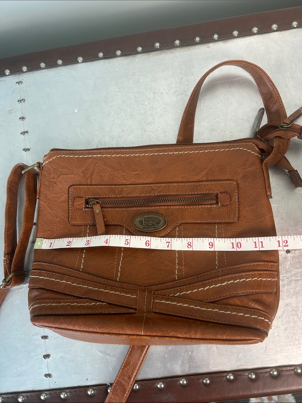 b.o.c. Chestnut Brown Faux-Leather Crossbody Bag - Picture 12 of 14